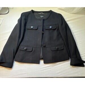 Talbots Women's Textured Black Jacket Size 4 Business Professional